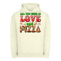 Pigment Pistachio all you need is love and pizza Urban Hoodie - AdoDesignShop