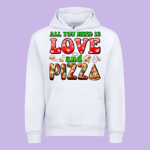 All You Need Is Love And Pizza Urban Hoodie Designed By Adodesignshop