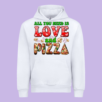 All You Need Is Love And Pizza Urban Hoodie Designed By Adodesignshop