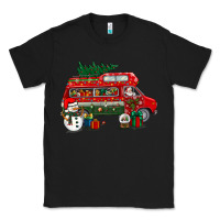 Black christmas santa claus with retro van Classic Tee - BundleAndBundleShop