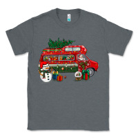Charcoal Heather christmas santa claus with retro van Classic Tee - BundleAndBundleShop