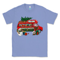 Colony Blue christmas santa claus with retro van Classic Tee - BundleAndBundleShop