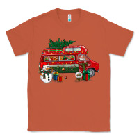 Copper christmas santa claus with retro van Classic Tee - BundleAndBundleShop