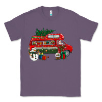 Lavender christmas santa claus with retro van Classic Tee - BundleAndBundleShop