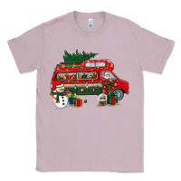 Lilac christmas santa claus with retro van Classic Tee - BundleAndBundleShop