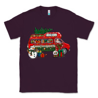 Plum christmas santa claus with retro van Classic Tee - BundleAndBundleShop