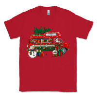 Red christmas santa claus with retro van Classic Tee - BundleAndBundleShop