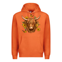 Carrot sunflowers long haired cow Premium Hoodie - Jasminsmagicworld