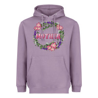 Lavender Mother With Floral Wreath Heavyweight Hoodie - RanaPortraitStore