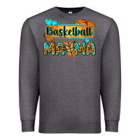 Charcoal Heather basketball mama with leopard Premium Sweatshirt - Zillion Design Studio