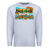 Heather Grey basketball mama with leopard Premium Sweatshirt - Zillion Design Studio