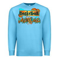 Ocean Blue basketball mama with leopard Premium Sweatshirt - Zillion Design Studio