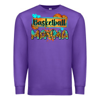 Purple basketball mama with leopard Premium Sweatshirt - Zillion Design Studio