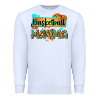 White basketball mama with leopard Premium Sweatshirt - Zillion Design Studio