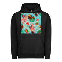 Pigment Black summer vibes seamless pattern Urban Hoodie - BundleAndBundleShop