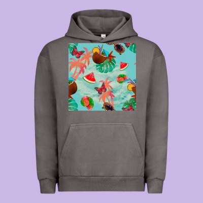 Summer Vibes Seamless Pattern Urban Hoodie Designed By Bundleandbundleshop
