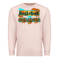 Pale Pink basketball grandma with leopard Premium Sweatshirt - Zillion Design Studio