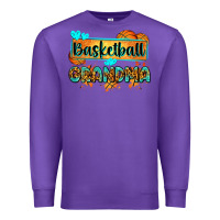 Purple basketball grandma with leopard Premium Sweatshirt - Zillion Design Studio