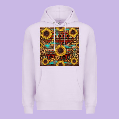 Sunflower And Leopard Seamless Pattern Premium Hoodie Designed By Bundleandbundleshop