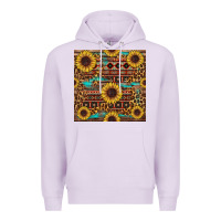 Lilac sunflower and leopard seamless pattern Premium Hoodie - BundleAndBundleShop