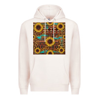 Pale Pink sunflower and leopard seamless pattern Premium Hoodie - BundleAndBundleShop