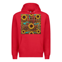 Red sunflower and leopard seamless pattern Premium Hoodie - BundleAndBundleShop