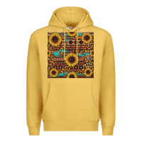 Antique Gold sunflower and leopard seamless pattern Premium Hoodie - BundleAndBundleShop