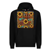 Black sunflower and leopard seamless pattern Premium Hoodie - BundleAndBundleShop