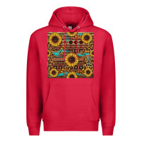 Cardinal sunflower and leopard seamless pattern Premium Hoodie - BundleAndBundleShop