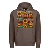 Coffee sunflower and leopard seamless pattern Premium Hoodie - BundleAndBundleShop