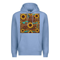 Colony Blue sunflower and leopard seamless pattern Premium Hoodie - BundleAndBundleShop
