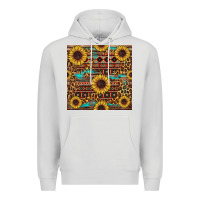 Dove Grey sunflower and leopard seamless pattern Premium Hoodie - BundleAndBundleShop
