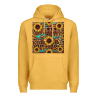 Mustard sunflower and leopard seamless pattern Premium Hoodie - BundleAndBundleShop