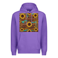 Purple sunflower and leopard seamless pattern Premium Hoodie - BundleAndBundleShop