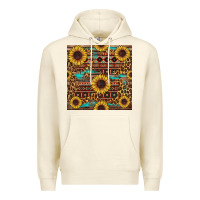 Sandshell sunflower and leopard seamless pattern Premium Hoodie - BundleAndBundleShop