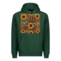 Sports Green sunflower and leopard seamless pattern Premium Hoodie - BundleAndBundleShop