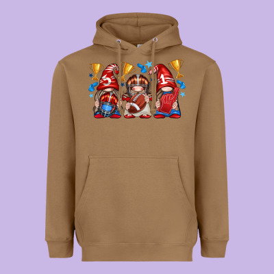 Heavyweight Hoodie football gnome with element