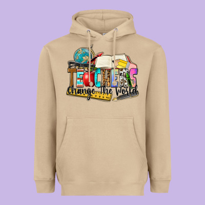 Teachers Change The World Heavyweight Hoodie Designed By Zillion Design Studio
