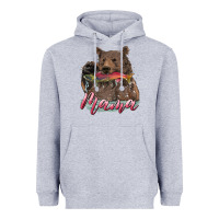 Heather Grey Mother's Day Mama Bear Hunting Fish Heavyweight Hoodie - RanaPortraitStore