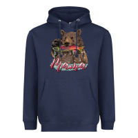 Navy Mother's Day Mama Bear Hunting Fish Heavyweight Hoodie - RanaPortraitStore