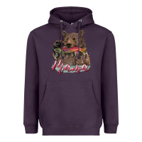 Plum Mother's Day Mama Bear Hunting Fish Heavyweight Hoodie - RanaPortraitStore
