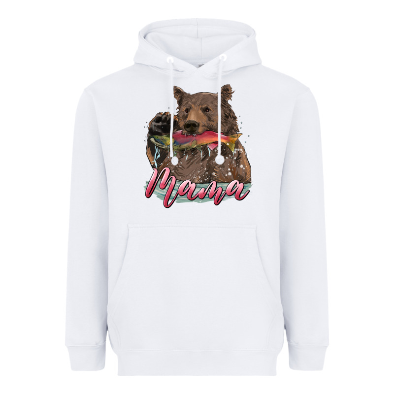 Mother's Day Mama Bear Hunting Fish Heavyweight Hoodie by RanaPortraitStore | Teevron