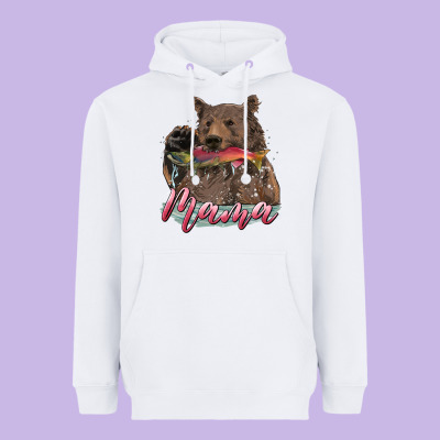 Heavyweight Hoodie Mother's Day Mama Bear Hunting Fish