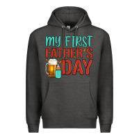 Charcoal Heather my first father's day Premium Hoodie - Artiststas