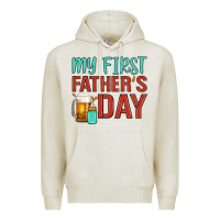 Oatmeal Heather my first father's day Premium Hoodie - Artiststas