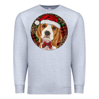 Heather Grey beagle christmas ornament Premium Sweatshirt - RanaPortraitStore