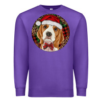 Purple beagle christmas ornament Premium Sweatshirt - RanaPortraitStore