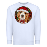 White beagle christmas ornament Premium Sweatshirt - RanaPortraitStore