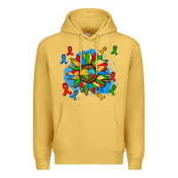 Antique Gold autism sunflower ribbon Premium Hoodie - AdoDesignShop