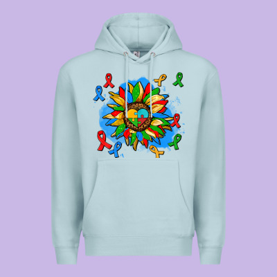 Autism Sunflower Ribbon Premium Hoodie Designed By Adodesignshop